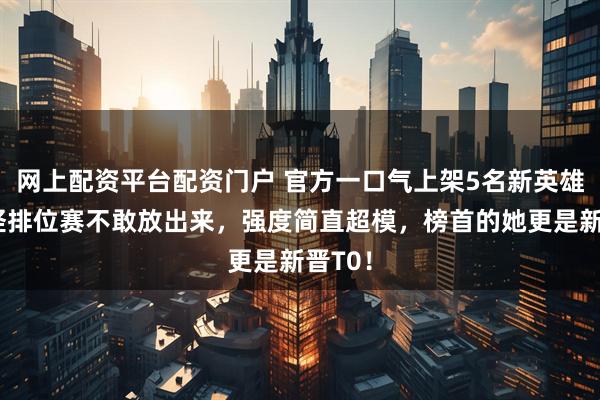 网上配资平台配资门户 官方一口气上架5名新英雄，难怪排位赛不敢放出来，强度简直超模，榜首的她更是新晋T0！